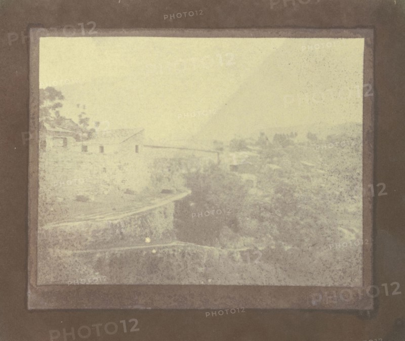 View of a Hillside Building and Valley Beneath, India; British, active India about 1843; India; 1843 - 1845; Salted paper print