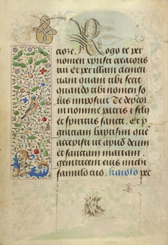 Decorated Text Page; Nicolas Spierinc, Flemish, active 1455 - 1499, Antwerp, illuminated, Belgium; 1469; Tempera colors, gold