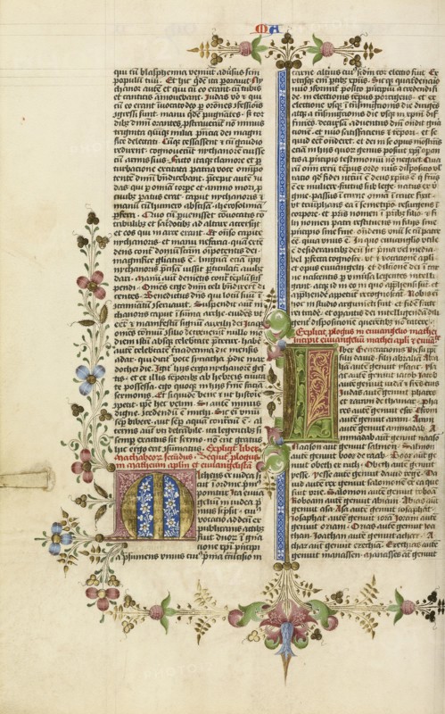 Decorated Initial M; Decorated Initial L; Circle of Stefan Lochner, German, died 1451, Cologne, Germany; about 1450; Gold leaf