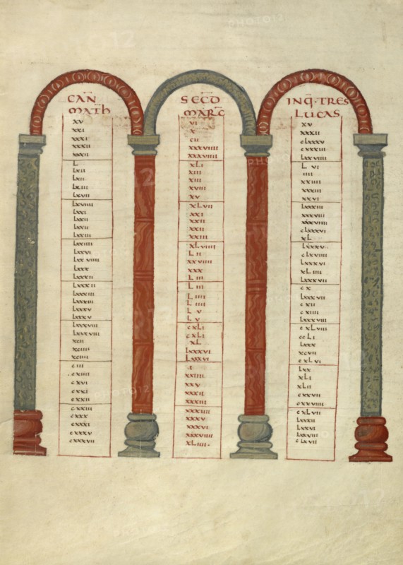 Canon Table Page; Lorsch, Germany; about 826 - 838; Tempera colors on parchment; Leaf: 31.6 x 24 cm, 12 7,16 x 9 7,16 in