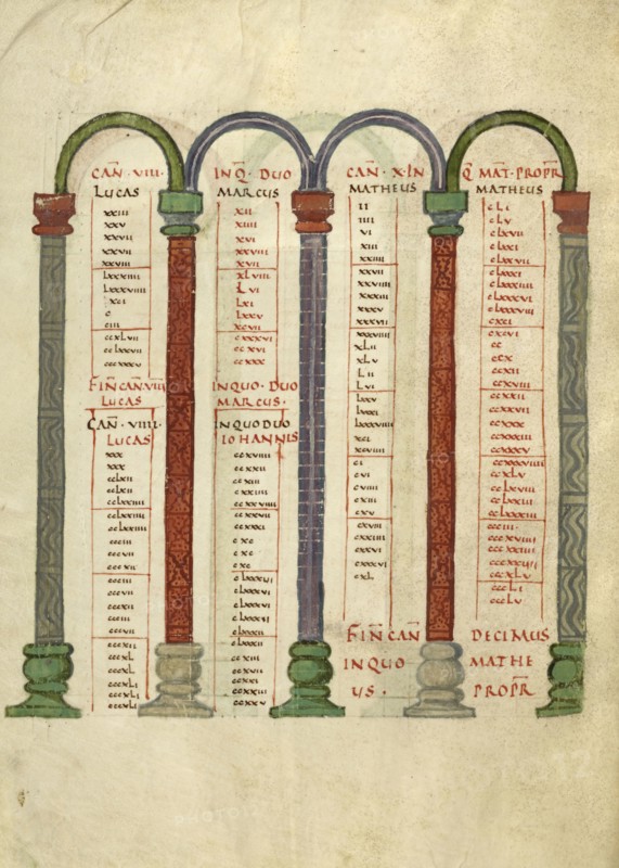 Canon Table Page; Lorsch, Germany; about 826 - 838; Tempera colors on parchment; Leaf: 31.6 x 24 cm, 12 7,16 x 9 7,16 in