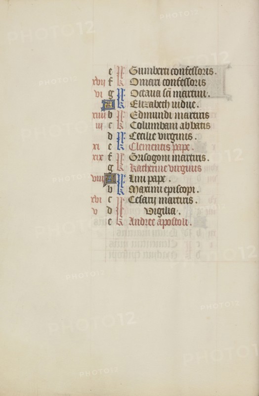 Calendar Page; Ghent, bound, Belgium; 1450s; Tempera colors, gold leaf, gold paint, and ink on parchment; Leaf: 26.4 x 18.4 cm