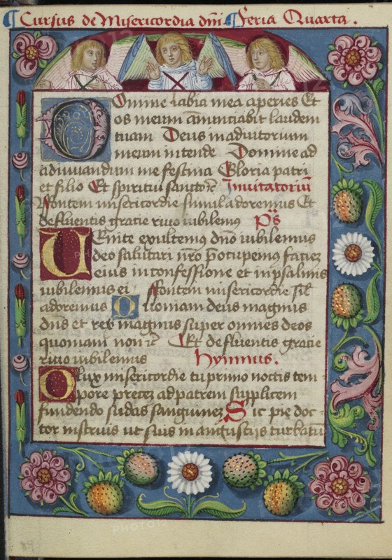 Decorated Text Page; Strasbourg, France; early 16th century; Tempera colors on parchment; Leaf: 13.5 x 10.5 cm