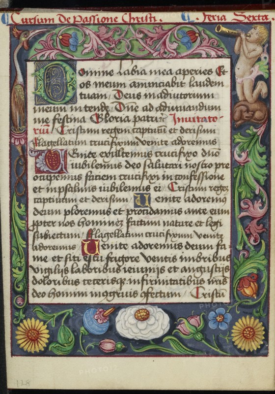 Decorated Text Page; Strasbourg, France; early 16th century; Tempera colors on parchment; Leaf: 13.5 x 10.5 cm