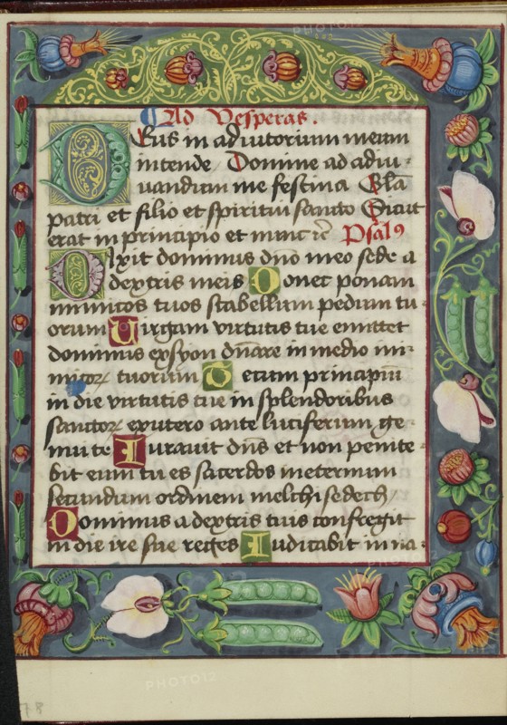 Decorated Text Page; Strasbourg, France; early 16th century; Tempera colors on parchment; Leaf: 13.5 x 10.5 cm