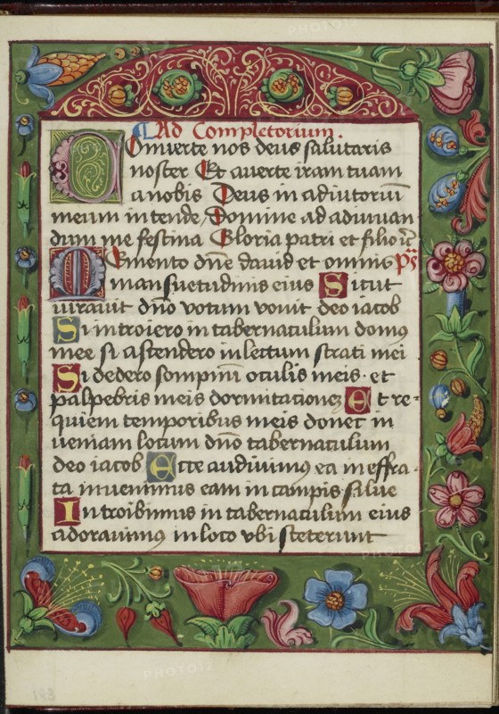 Decorated Text Page; Strasbourg, France; early 16th century; Tempera colors on parchment; Leaf: 13.5 x 10.5 cm