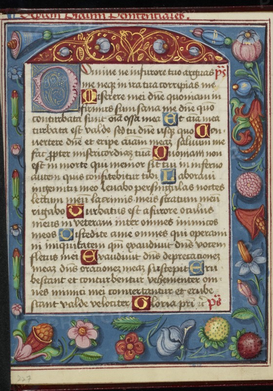 Decorated Text Page; Strasbourg, France; early 16th century; Tempera colors on parchment; Leaf: 13.5 x 10.5 cm