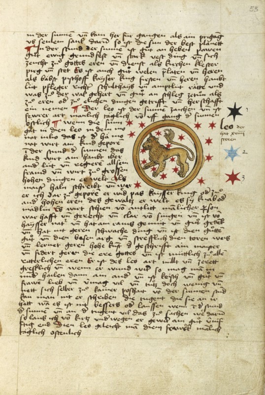 Leo; Ulm, Germany; shortly after 1464; Watercolor and ink on paper bound between original wood boards covered with original
