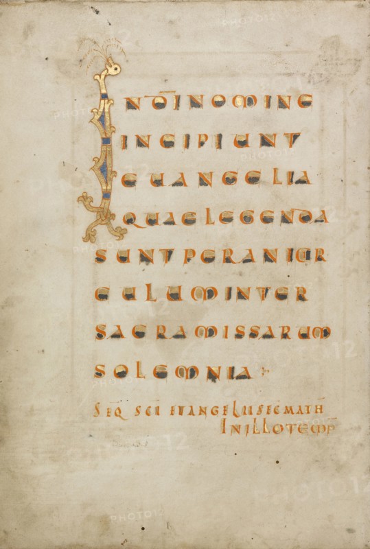 Decorated Incipit Page; Saint Gall, Switzerland; late 10th century; Tempera colors, gold paint, silver paint, and ink