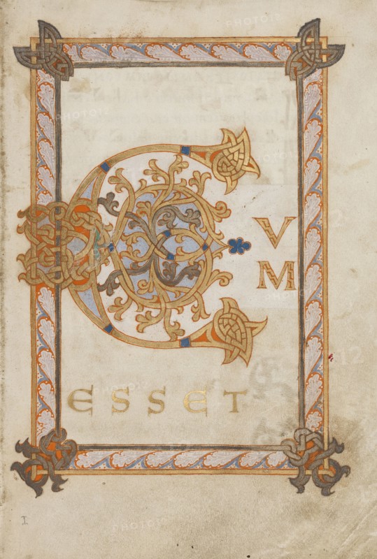 Decorated Initial C; or Reichenau, Germany; late 10th century; Tempera colors, gold paint, silver paint, and ink on parchment