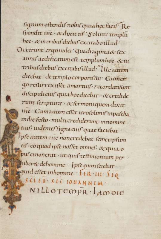Inhabited Initial I; or Reichenau, Germany; late 10th century; Tempera colors, gold paint, silver paint, and ink on parchment