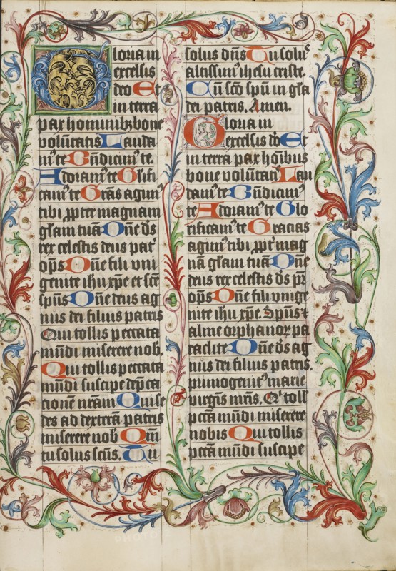 Decorated Initial G; Westphalia, Germany; about 1500 - 1505; Tempera colors, gold paint, and ink on parchment; Leaf: 38.7 x 27.9