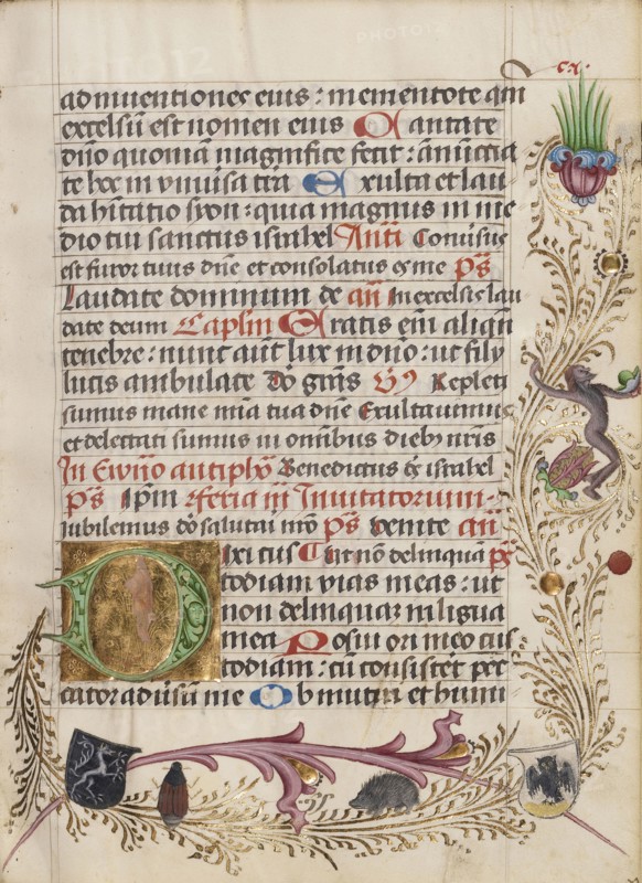 Decorated Initial D; Salzburg, Austria; about 1485; Tempera colors, gold leaf, and ink on parchment; Leaf: 17.6 x 13 cm