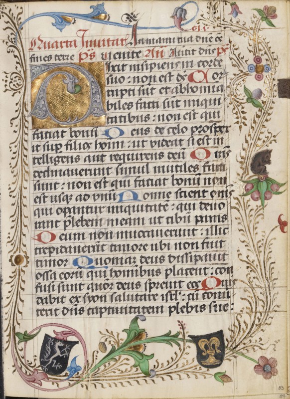 Decorated Initial D; Salzburg, Austria; about 1485; Tempera colors, gold leaf, and ink on parchment; Leaf: 17.6 x 13 cm