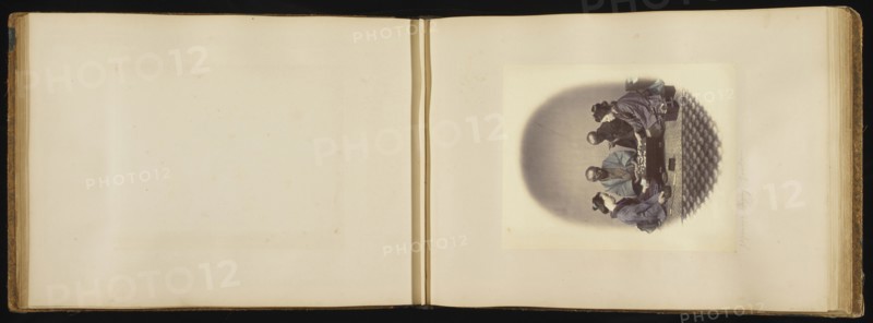 Japanese Playing Goobun; Felice Beato, 1832 - 1909, Japan; 1866 - 1867; Hand-colored Albumen silver print