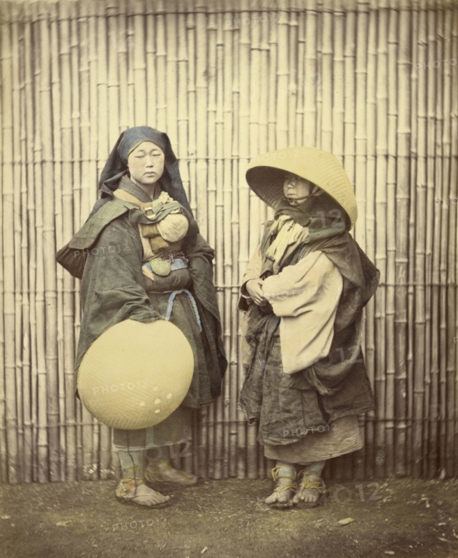 Mendicant Nun; Felice Beato, 1832 - 1909, Japan; 1866 - 1867; Hand-colored Albumen silver print