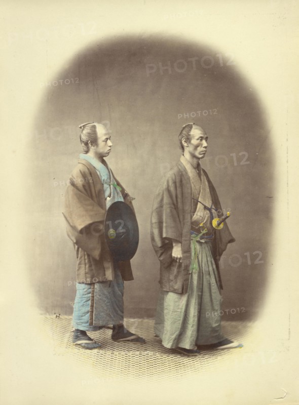 Samourai or Two Sworded Class; Felice Beato, 1832 - 1909, Japan; 1866 - 1867; Hand-colored Albumen silver