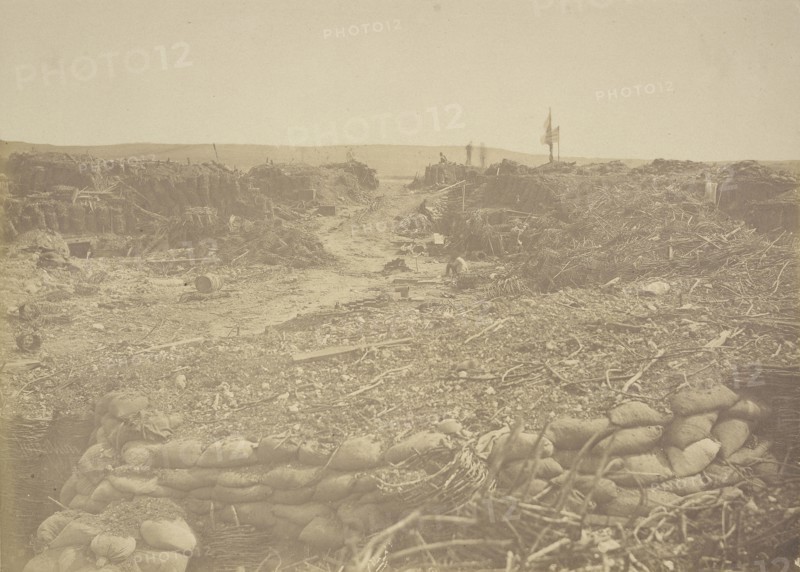 Interior of the Redan; James Robertson, English, 1813 - 1888, Crimea; 1855; Salted paper print; 20.5 x 28.6 cm