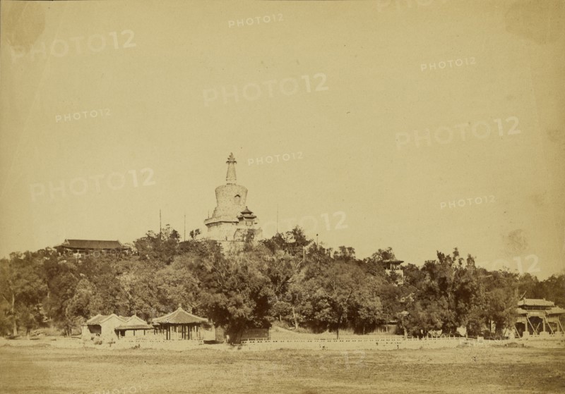 Great Pagoda in Gardens of Imperial Winter Palace; Felice Beato, 1832 - 1909, China; 1860; Albumen silver