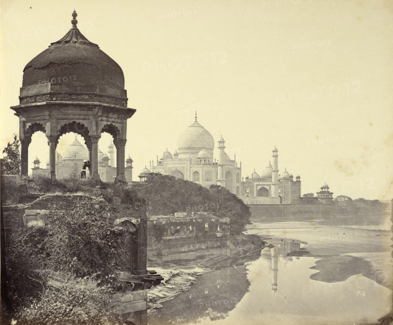 The Taj Mahal from the East; Felice Beato, 1832 - 1909, Henry Hering, 1814 - 1893, India