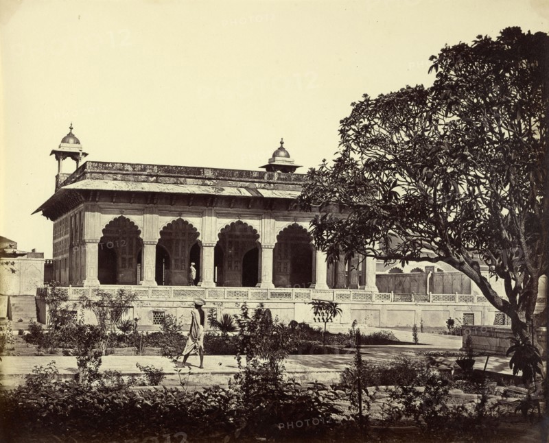 Marble Palace in the Fort, Agra; Felice Beato, 1832 - 1909, Henry Hering, 1814 - 1893, India