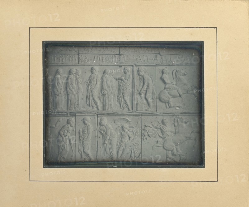 Plaster Casts of Sculptures from the Parthenon , Relief antique, moulage en plâtre; Attributed to Charles Nègre French, 1820