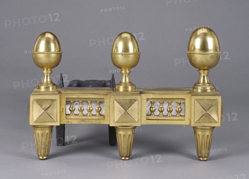 Fire Dog, chenet, Paris, France; about 1770; Gilt bronze, silver and iron; 32 x 47 x 60 cm, 12 5,8 x 18 1,2 x 23 5,8 in