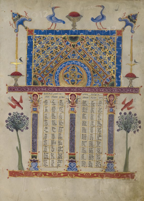 Canon Table Page; T'oros Roslin, Armenian, active 1256 - 1268, T'oros Roslin, Armenian, active 1256 - 1268, Hromklay, Armenia
