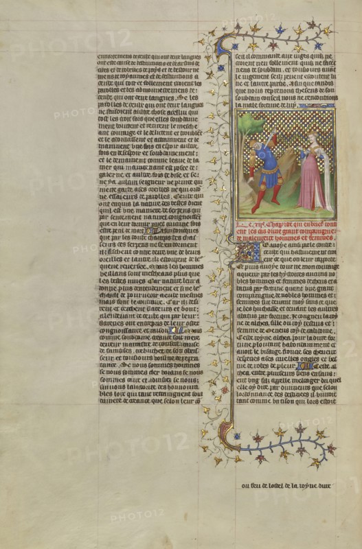 The Suicides of Meleager and Althea; Paris, France; about 1413–1415; Tempera colors, gold leaf, gold paint, and ink on parchment