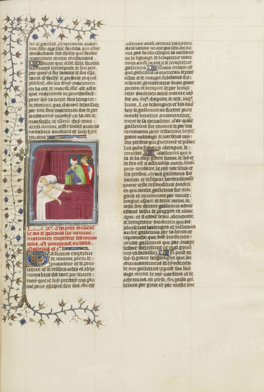 The Putrefaction of the Flesh of the Dying Emperor Galerius; Paris, France; about 1413 - 1415; Tempera colors, gold leaf, gold