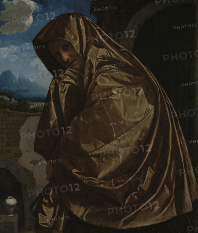 Saint Mary Magdalen at the Sepulchre; Giovanni Girolamo Savoldo, Italian, Lombard, about 1480 - after 1548, Italy; about 1530s