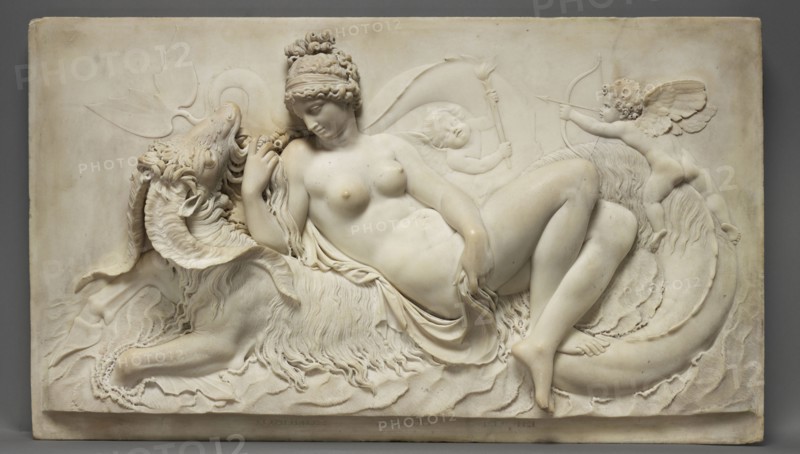 Venus Reclining on a Sea Monster with Cupid and a Putto; John Deare, English, 1759 - 1798, Great Britain; 1787,88 - 1790