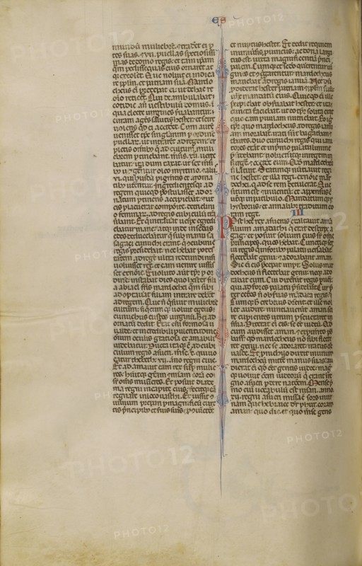 Decorated Text Page; Bologna, Emilia-Romagna, Italy; about 1280 - 1290; Tempera colors, gold leaf, and ink on parchment