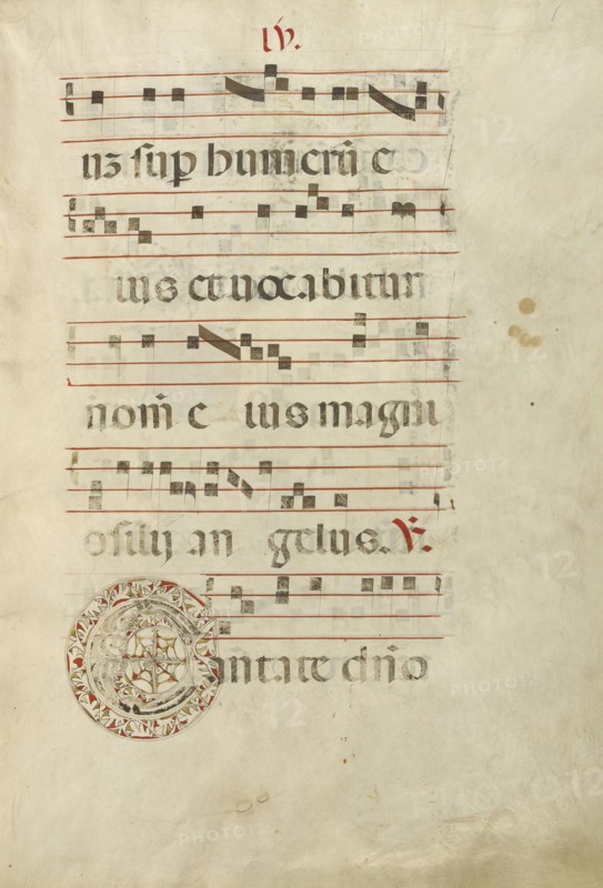 Decorated Initial C; Northern Italy, Italy; about 1460 - 1480; Tempera colors and gold leaf on parchment; Leaf: 60.3 x 44 cm