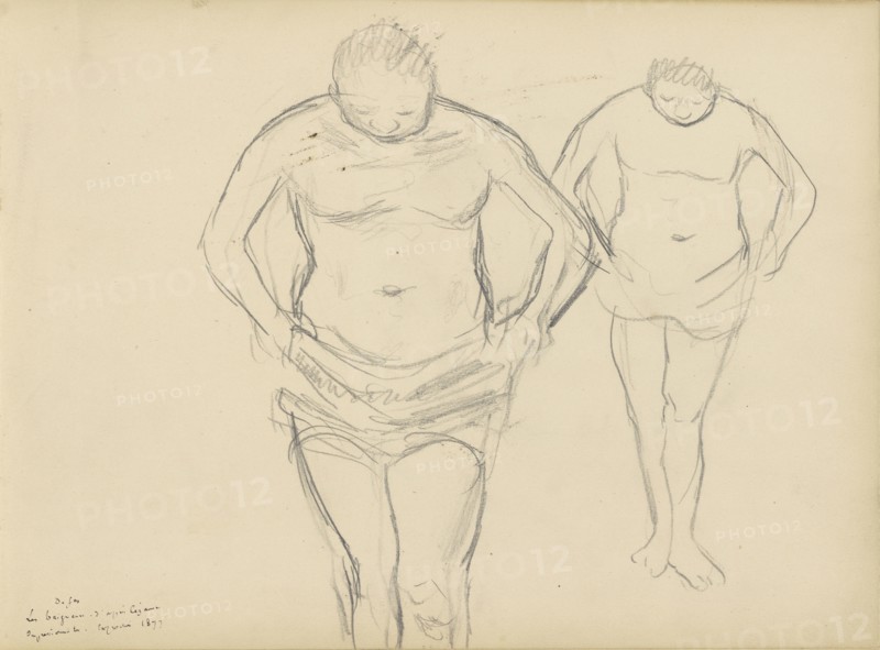 Copies of Cézanne's Bathers; Edgar Degas, French, 1834 - 1917, about 1877; Graphite