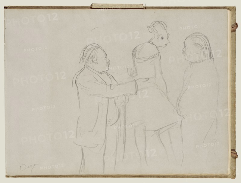 Sketches of a Ballet Master; Edgar Degas, French, 1834 - 1917, about 1877; Graphite