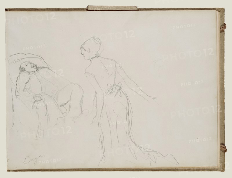 Café Concert Rehearsal; Edgar Degas, French, 1834 - 1917, about 1877; Graphite
