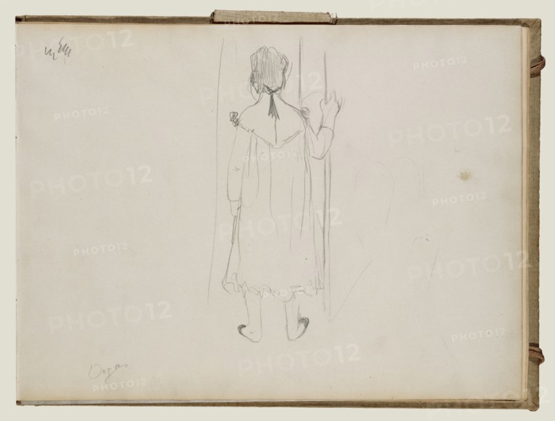 Brothel Scene; Edgar Degas, French, 1834 - 1917, about 1877; Graphite
