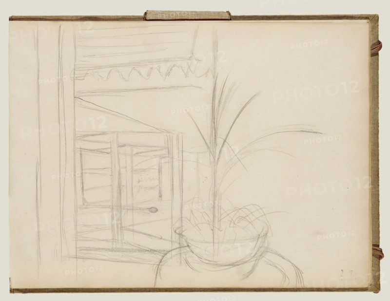 Interior Scene; Edgar Degas, French, 1834 - 1917, about 1877; Graphite