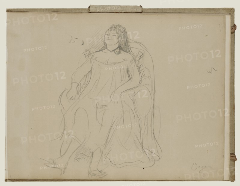 Prostitute; Edgar Degas, French, 1834 - 1917, 1877; Graphite; 26 x 34.9 cm, 10 1,4 x 13 3,4 in