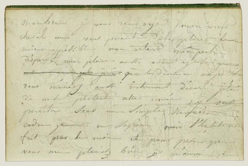 Draft Letter; Théodore Géricault, French, 1791 - 1824, 1812 - 1814; Graphite; 15.2 x 10.6 cm, 6 x 4 3,16 in