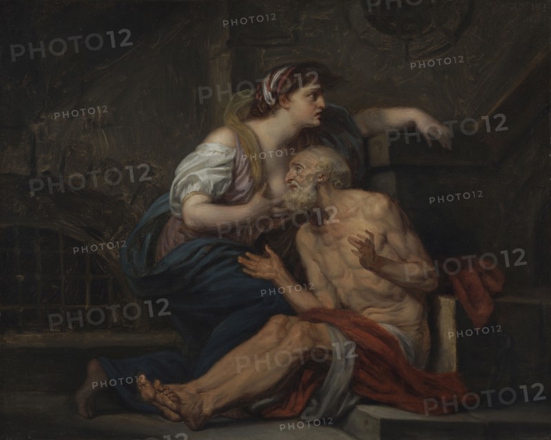 Cimon and Pero:  Roman Charity; Jean-Baptiste Greuze, French, 1725 - 1805, France; about 1767; Oil on canvas; 65.4 × 81.4 cm