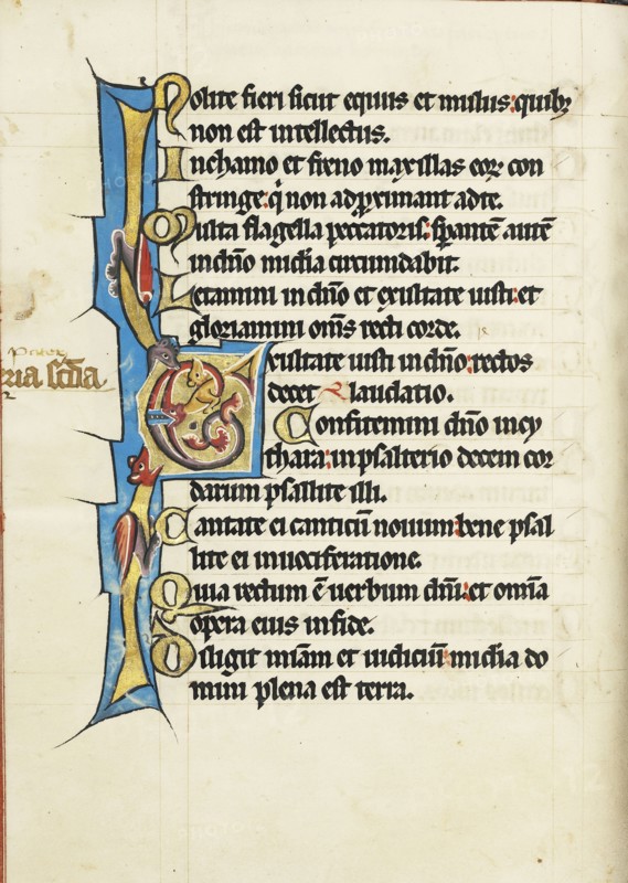 Decorated Initial E; Engelberg, Switzerland; third quarter of 13th century; Tempera colors and gold leaf on parchment; Leaf
