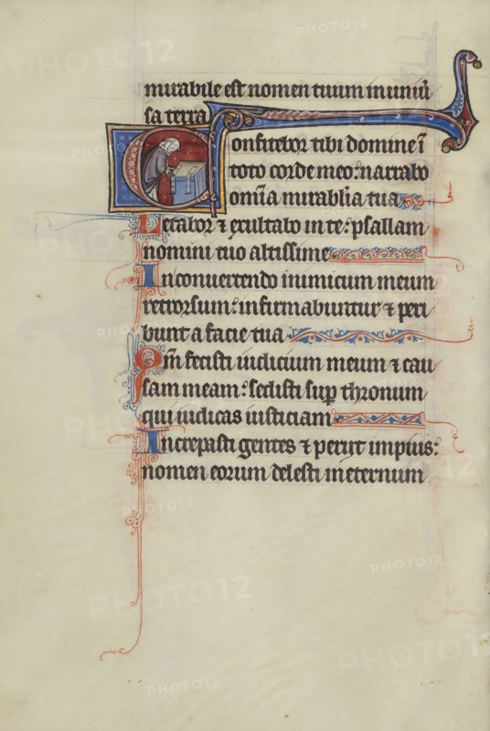 Initial C: A Priest Before an Altar; Bute Master, Franco-Flemish, active about 1260 - 1290, Paris, written, France