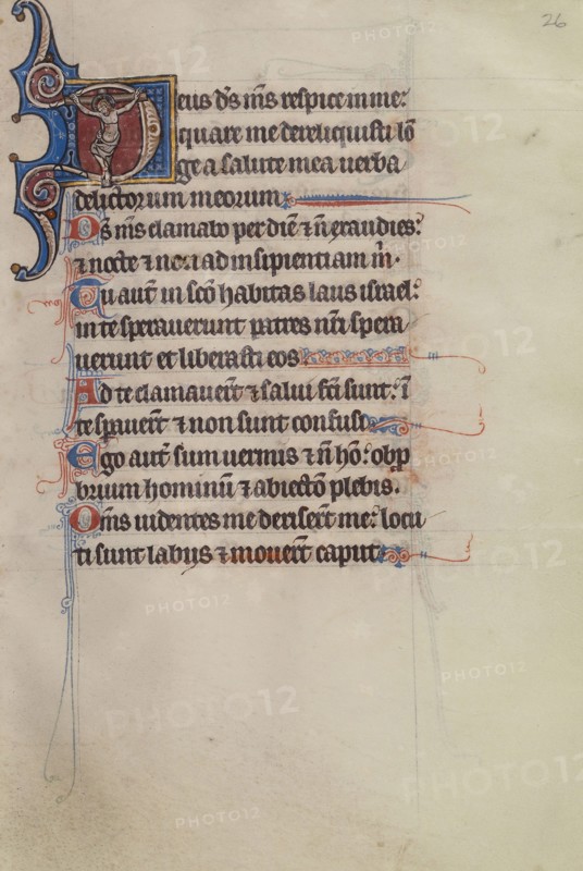 Initial D: The Crucifixion; Bute Master, Franco-Flemish, active about 1260 - 1290, Northeastern, illuminated, France