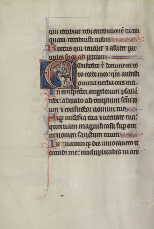Initial C: A Woman Confessing to a Friar; Bute Master, Franco-Flemish, active about 1260 - 1290, Paris, written, France
