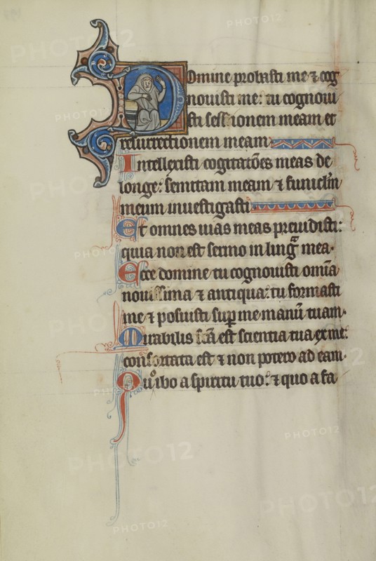 Initial D: A Seated Friar; Bute Master, Franco-Flemish, active about 1260 - 1290, Northeastern, illuminated, France