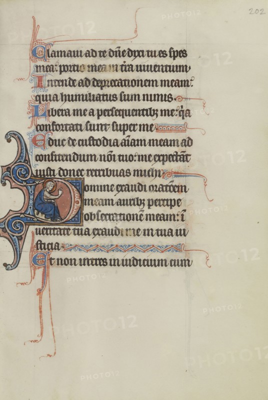 Initial D: A Seated Saint; Bute Master, Franco-Flemish, active about 1260 - 1290, Northeastern, illuminated, France