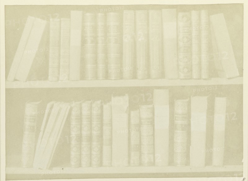 A Scene in a Library; William Henry Fox Talbot, English, 1800 - 1877, Reading, England; 1844; Salted paper print from a paper