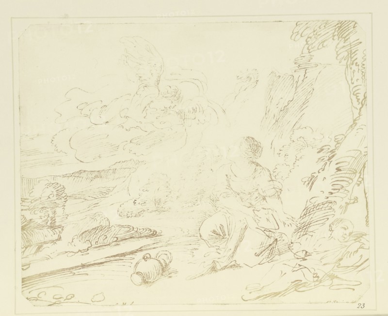 Hagar in the Desert; William Henry Fox Talbot, English, 1800 - 1877, Reading, England; 1844; Salted paper print; 17.9 × 22.2 cm